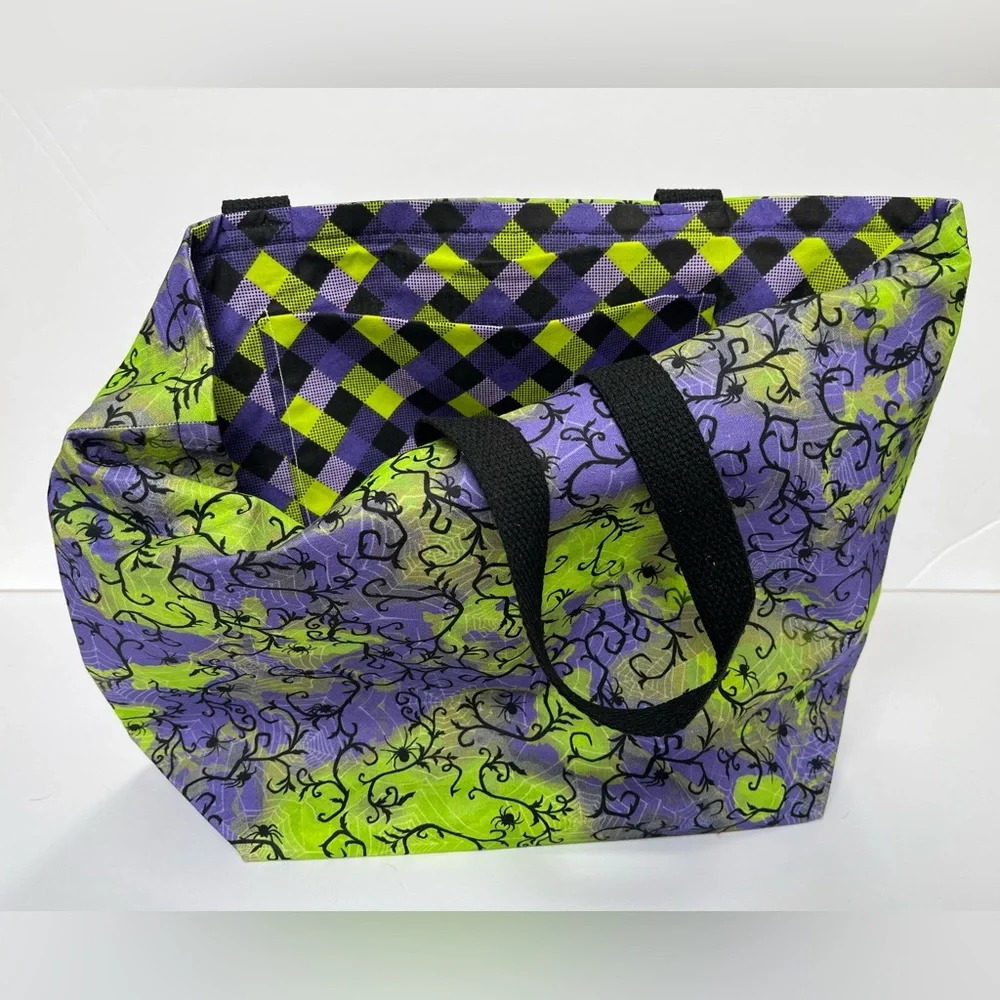 Handmade Spooky Tote Bag - Purple, Green, & Black - Picture 5 of 9